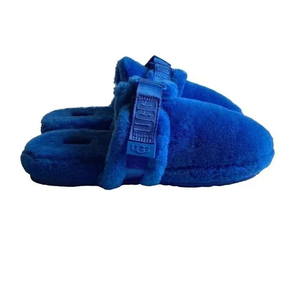UGG 1118150 Mens 11 Soft Fluff It Slide Slip On Casual Slipper Shoes Blue NEW - Picture 3 of 8
